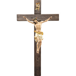 Cristo Pisa con espinas en cruz Madera vieja